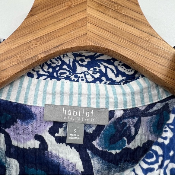 Habitat Stir It Up Shaped Shirt Multi Textured Crinkle Prints Florals Plaids S - Picture 5 of 10